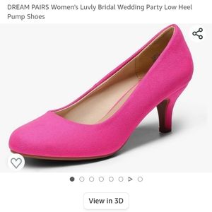 Bright Pink suede Dream pairs heels/pumps
